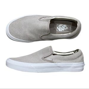 COPY - Vans Leather Classic Slip On Shoes Glacier Grey Beige Men’s 6 Women’s 8 …